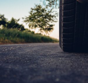 Tire on the road